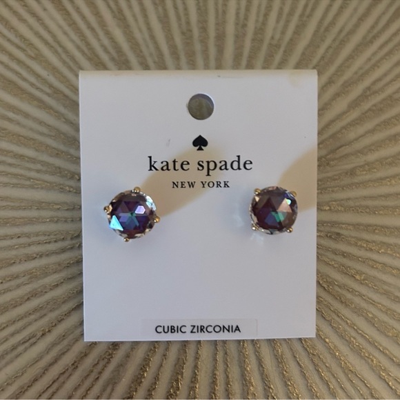 kate spade Jewelry - Kate Spade Amethyst Cubic Zirconia Stud Earrings